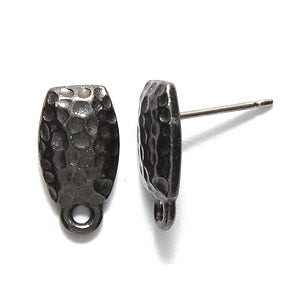 TC1077-GM: Earring Post Hammered Black