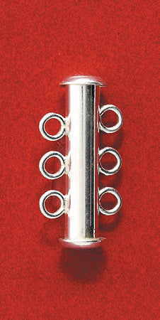 SS450-3: 3 Ring Bar Slide Clasp Sterling 10x21mm