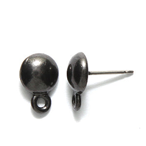 TC1000-GM: Earring Post Dome 8mm Black