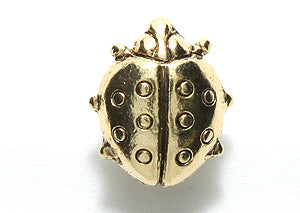 PW6186-AG: Button PW Ladybug 13x15mm Ant Gold - 1PC