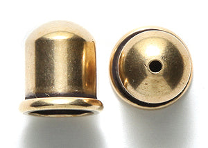 TC0221-AB: CORD END Cupola 8mm ID 12mm BRASS OX