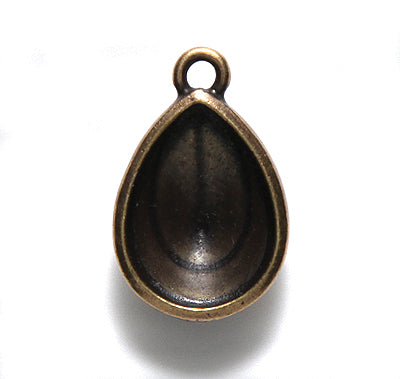 TC2541-AB: Drop Pear Bezel 13x18mm Ant Brass