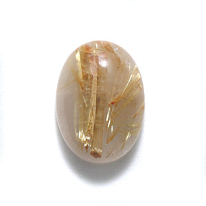 ST611-GC1: Gold Rutilated Quartz Cabochon 13x18mm A+