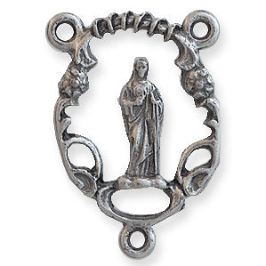 PW621-S: Rosary Center Ant Pewter 17x24mm 1PC