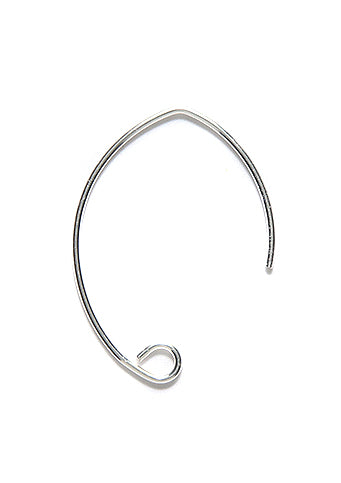 SS6457R: Earwire 24mm V Shape .76mm Wire Sterling 1PR