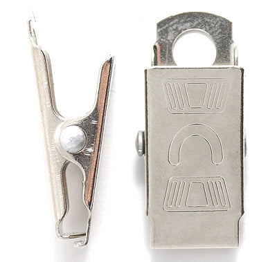 MS195: Badge Clip Nickel - 12 Pieces