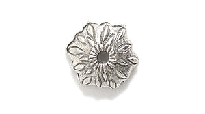 PW3323-S: Bead Cap Snowflake Design Silver 10mm-1PC