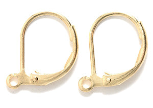 FI535-G: Earring Lever Back Gold Plate - 12 Pairs