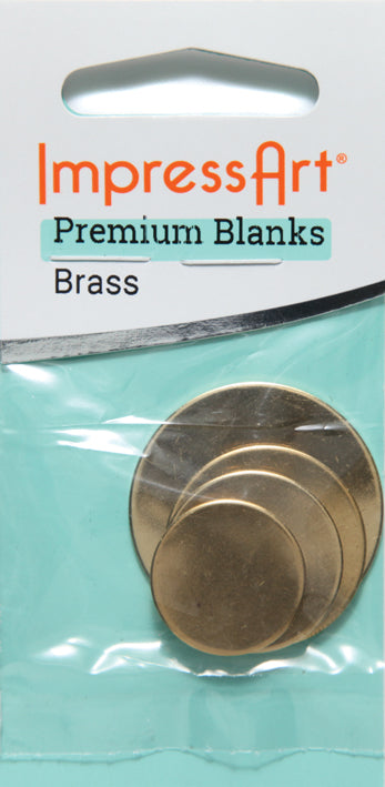 IA02-BR4: Impressart Brass Blank Assorted Disc 4 Piece - Package