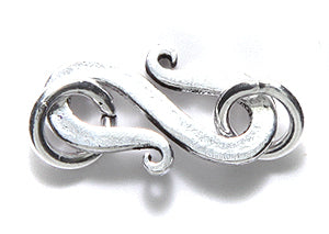 IN185-29: S Clasp Sil 10x18mm-8PC