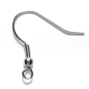 FI46-SN: Earwire French Ball & coil Stainless Steel - 6PR