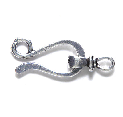 IN185-30: Hook & Eye Clasp Sil 11x30mm-8PC