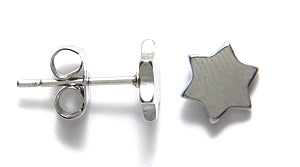 FI12-19SN: Earring Post 7.5mm Star Stainless Steel 1PR