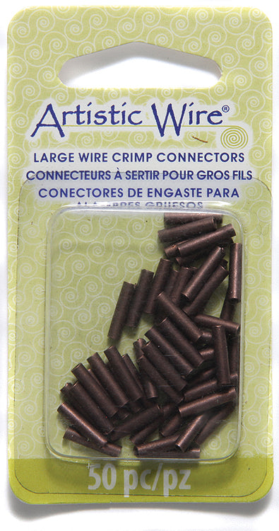 FI164-AC16: Large Wire Crimp 16 Gauge 1.5 Inner Diameter Antique Copper 50 Piece  - Package