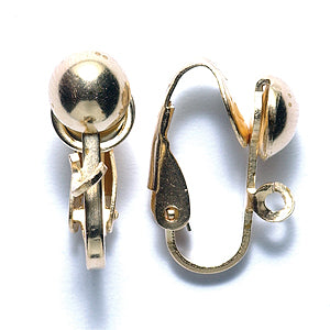 FI36-G: Earring Clip On W/Ball Gold-6PR