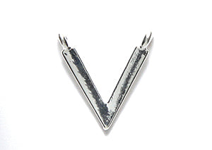 KP138-S: Pendant 2 Loop "v" Shape12mm Silver PLT-1PC