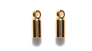 FI161-3G: Cord End Loop 3x8mm Gold 2mm ID-6PC