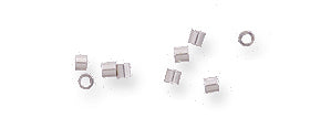 FI159-SS: Crimp Tube Micro .045 Hole Sterling Silver 1x1mm - 100 Pieces