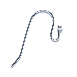 FI45-S: Ear Wire Shepherds Ball Silver 21GA 36PR