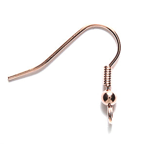 FI46-RG: Earwire French Ball & Coil Rose Gold PLT-2PR