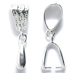 FI385-23ST: Pinch Bail Large Dotted Loop Silver 27mm-4PC