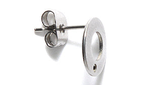 FI12-18SN: Earring Post 10mm Circle Stainless Steel 1PR