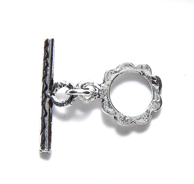 IN185-10: Zinc Toggle Clasp Sil 12mm-6PC