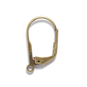 FI43-AB: Earring Lever Back ANT Brass 12PR