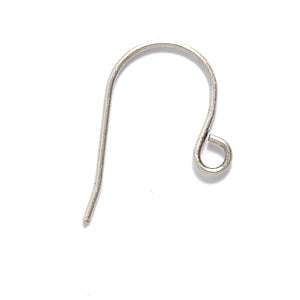 FI44-AS: Ear Wire Shepherds Hook ANT Silver 21GA 8PR