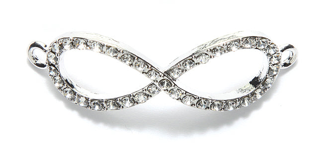 ME4153-S: Metal Infinity Link Crystal R/S Silver 16x49mm-1PC