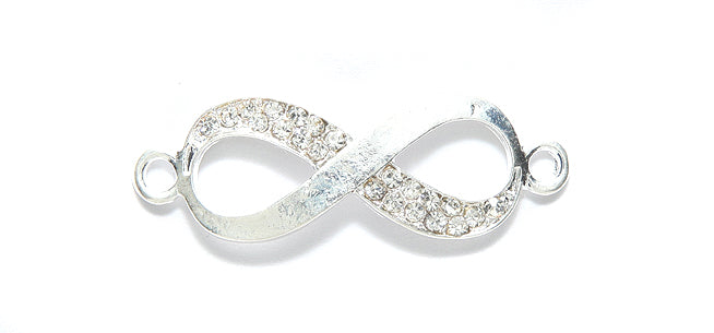 ME4154-BS: Metal Infinity Link Crystal R/S Silver 12x36mm-5PC