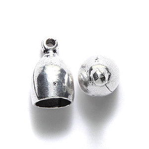 IN185: Zinc Bead Cap Bright Sil 7x12mm-10PC