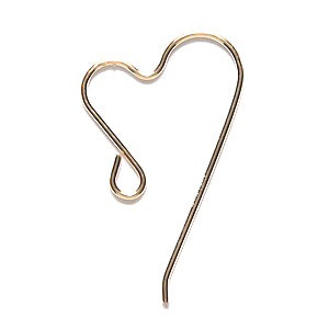 GF6612: Heart Earwire .64x13x21mm GoldFill