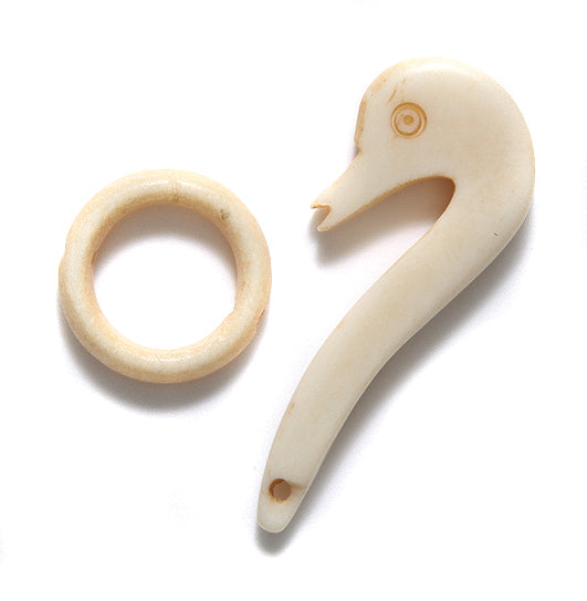 BN385-33: Bone Clasp Bird 15x40mm