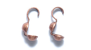 FI135-OC: Bead Tip Double-cup Antique Copper 3mm - 75 Pieces