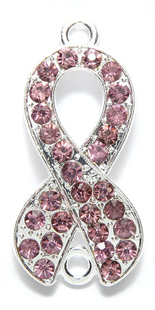 ME4155-BS: Metal Ribbon Amethyst R/S 2 Loop Silver 17x36mm-1PC