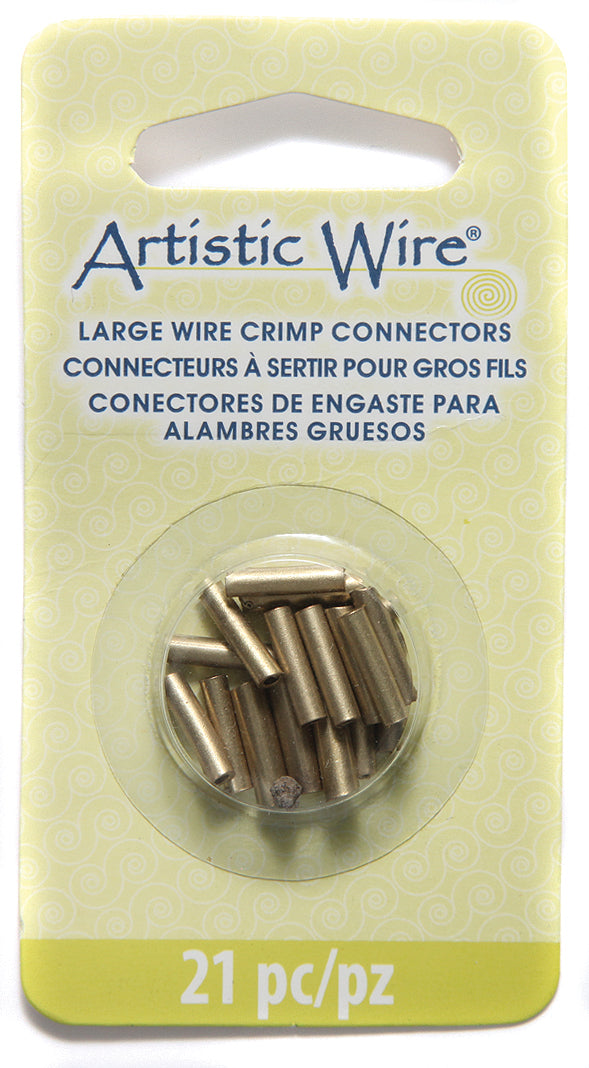 FI164-BMX: Large Wire Crimp Antique Brass 12/14/16 Gauge 21 Piece  - Package