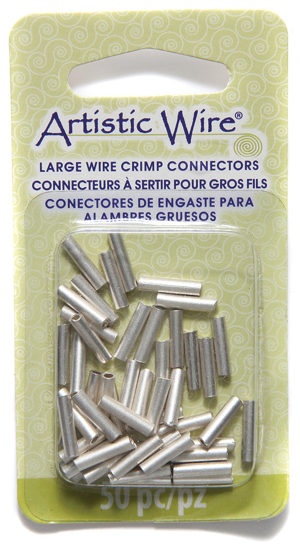 FI164-S14: Large Wire Crimp 10mm 14 Gauge 2mm Inner Diameter Silver Plating 50 Piece  - Package