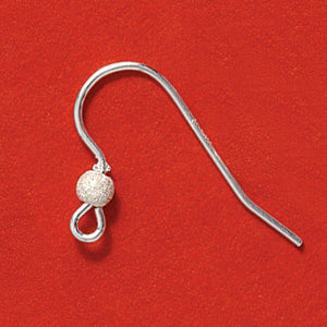 FI47-SS: Ear Wire 3mm SGR Coat Ball Sterling