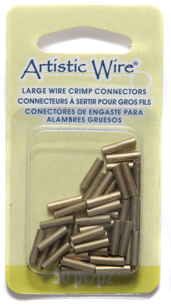 FI164-B14: Large Wire Crimp 10mm 14 Gauge 2 Inner Diameter Brass 50p - Package