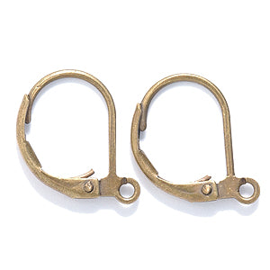 FI535-AB: Earring Lever Back Antique Brass - 12 Pairs