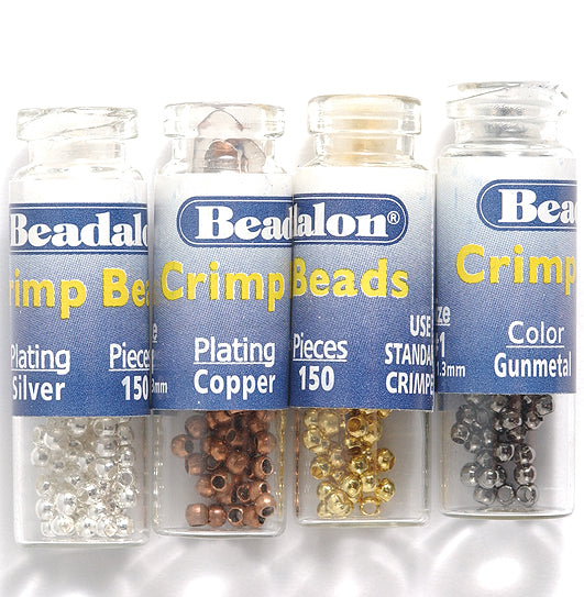 FI160-MX: Crimp Bead Assorted 150ea Silver-gold-copper-gunmetal 1 Set