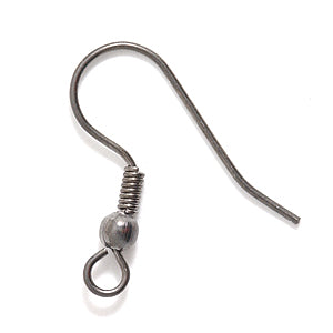 FI54-GM: Ear Wire French Style Gunmetal - 25 Pairs