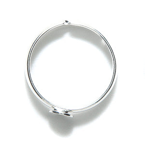 FI774-5S: Ring With 5mm Glue On Pad Adjustable Silver - 6 Pieces