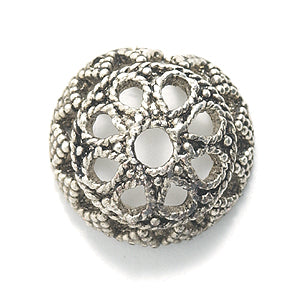 IN175-ME: Bead Cap Studded Silver 18mm 20PC