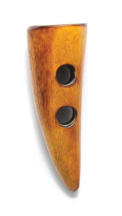 HR121-BR: Buffalo Horn Burnt Tip Toggle 2IN - 2PC