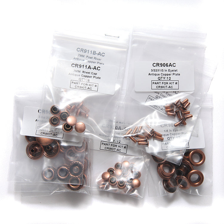 FI525-AC: Leather Findings Kit Antique Copper - 1 Box