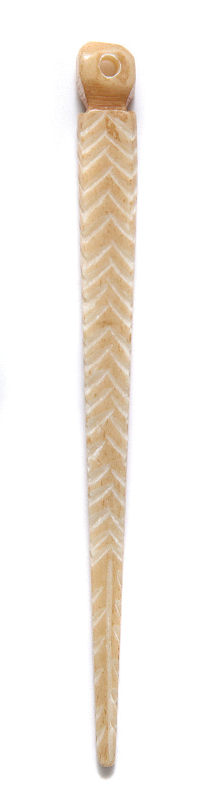 BN375-67: Bone Hairpin TEADYE WHT 4"