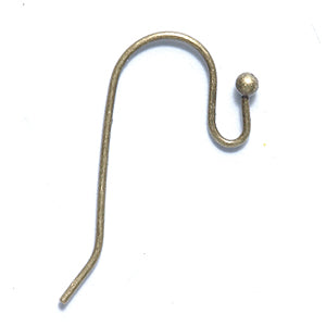 FI45-AB: Ear Wire Shepherds Ball ANT Brass 21ga-6PR