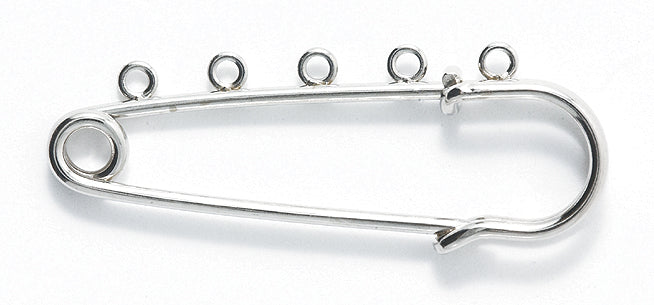 FI268-5S: Kilt Pin With 5 Loops 2 Inch Silver 3PC